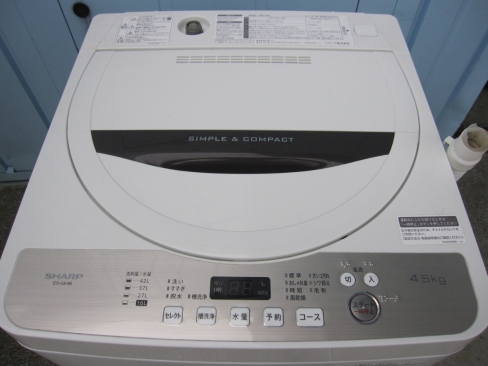 シャープ　洗濯機4.5ｋｇ　ES-GE48　2018年製　給水ホース無し