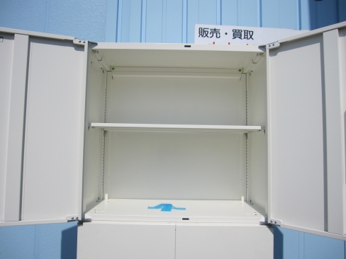 上下書庫セット　両開き/両開き　鍵あり　ホワイト　800ｘ400ｘ1850　オカムラ製ヴィラージュ