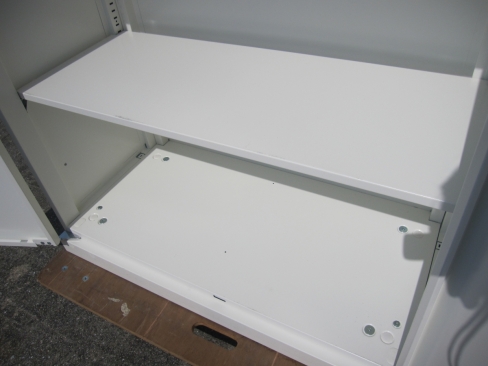 上下書庫セット　両開き/両開き　鍵あり　ホワイト　800ｘ400ｘ1850　オカムラ製ヴィラージュ