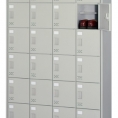 「新品」 24人用シューズロッカー 完成品 4列6段 中棚付 ニューグレー 日本製 PSC-24W