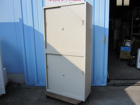 上下書庫セット　鍵あり　ニューグレー　880ｘ400ｘ1760