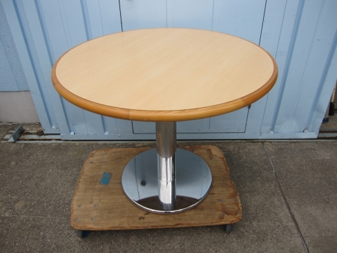 丸テーブル　木目チーク　φ900　H700