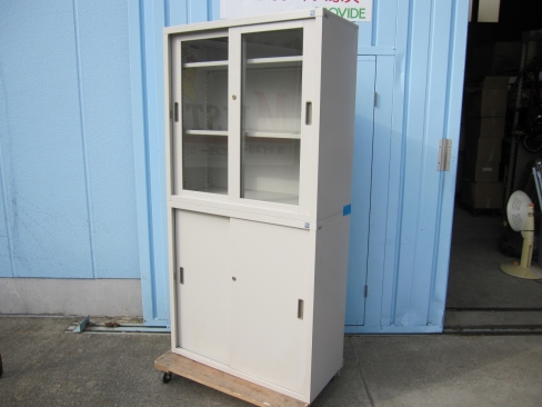 上下書庫セット　鍵あり　コクヨ製　880ｘ400ｘ1760　ニューグレー