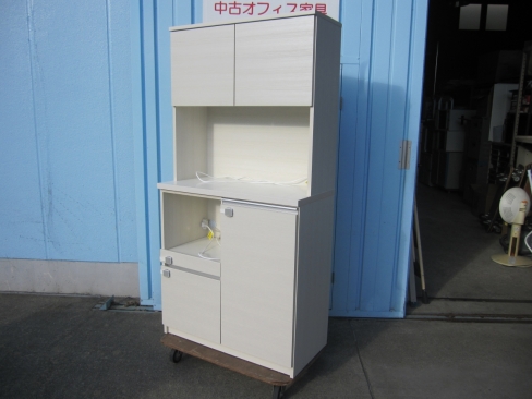 食器棚　オープンボード　900ｘ450ｘ1800　ホワイト木目　上下分割できます