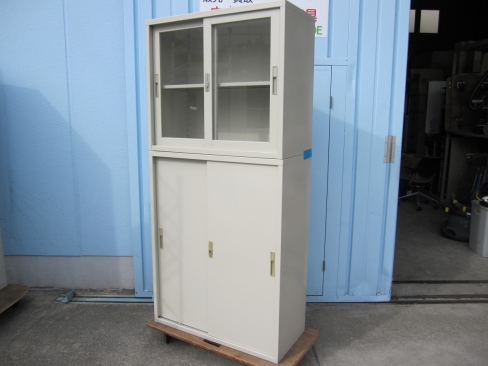 上下書庫セット　ニューグレー　鍵あり　880ｘ400ｘ1860