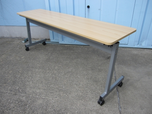 会議用テーブル　チーク　1800ｘ450ｘ705　スタックテーブル