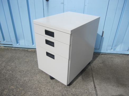 特価！　3段ワゴン　鍵無し　ホワイト　400ｘ550ｘ610