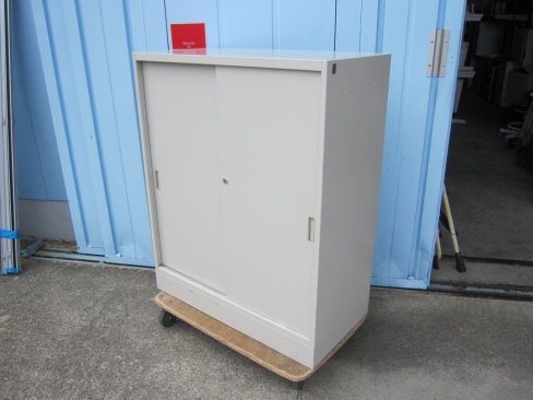 引違い書庫　ニューグレー　鍵あり　900ｘ450ｘ1100　本体H1000ｍｍ　ベース100ｍｍ