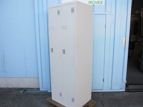 2人用ロッカー　鍵あり　ホワイトグレー　豊国工業　608ｘ515ｘ1790