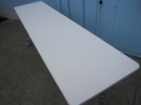会議用テーブル　ホワイト　1800ｘ450ｘ705　スタックテーブル