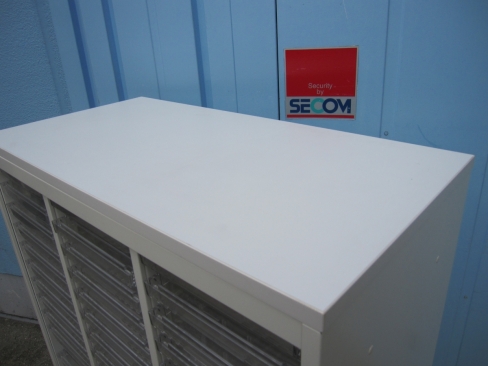 3列浅型9段深型6段クリアケース　天板付き　ホワイト　800ｘ400ｘ1120