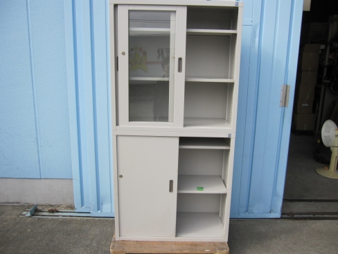 上下書庫セット　鍵あり　コクヨ製　880ｘ400ｘ1760　ニューグレー