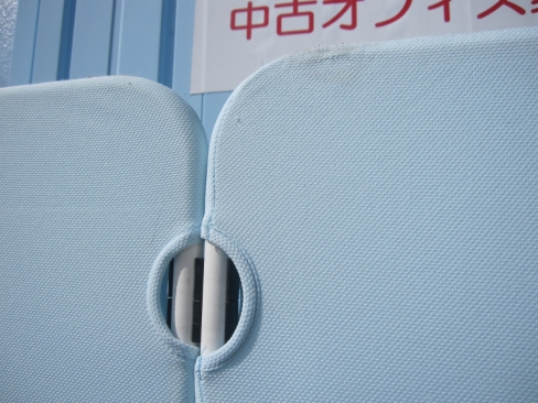 2連パーテーション　ライトブルー　1800ｘ1800　折り畳みパーテｰション