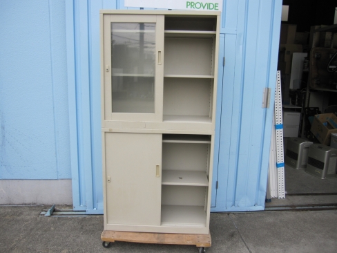 特価！　上下書庫セット　ニューグレー　下のみ鍵あり　880ｘ400ｘ1760