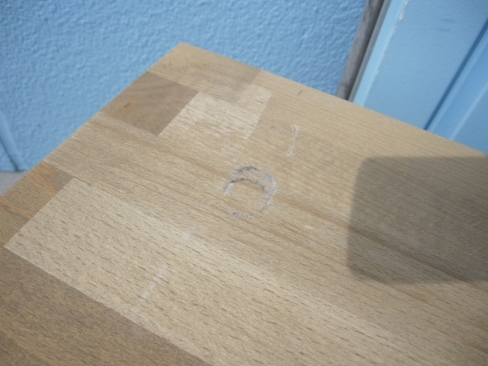 会議テーブル　木目チーク　イケア製　1550ｘ740ｘ690