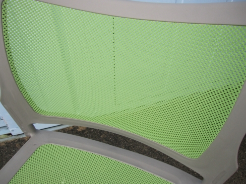 会議用チェア　グリーン　メッシュ　スタッキングチェア　