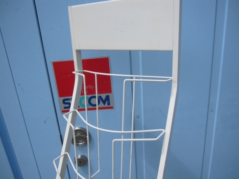 カタログスタンド　1列10段　ホワイト　キャスター付き　360ｘ500ｘ1500