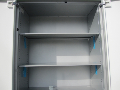 上下書庫セット　両開き/３列クリアケース　鍵あり　コクヨ製　900ｘ450ｘ2100　ホワイト