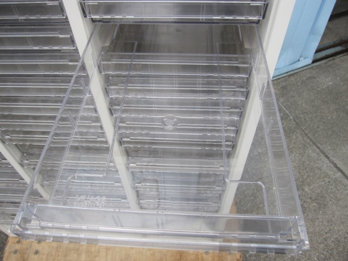 3列浅型9段深型6段クリアケース　天板付き　ホワイト　800ｘ400ｘ1120