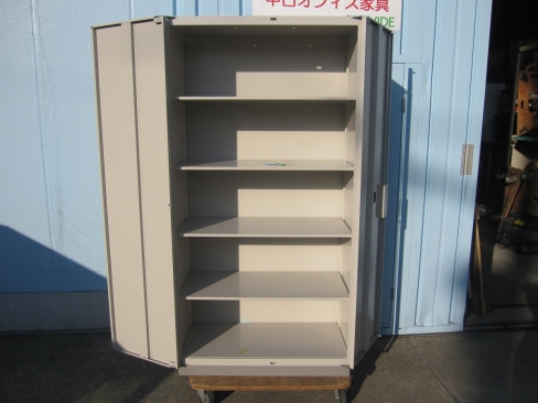 両開き書庫　鍵あり　ニューグレー　900ｘ450ｘ1800　HTM-189HS-WE　イトーキ製シンライン