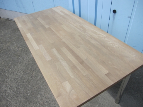 会議テーブル　木目チーク　イケア製　1550ｘ740ｘ690