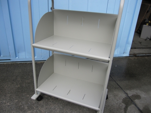 オープンワゴン　ニューグレー　天板付き　移動式本立て　600ｘ400ｘ900