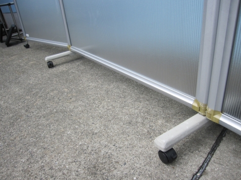 3連パーテーション　半透明　900+1200+900ｘ1830