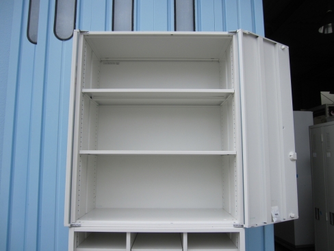 上下書庫セット　ホワイト　鍵あり　イナバ製　900ｘ450ｘ2160