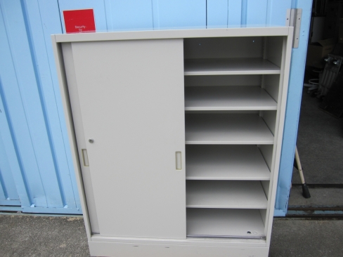 引違い書庫　ニューグレー　鍵あり　900ｘ450ｘ1100　本体H1000ｍｍ　ベース100ｍｍ