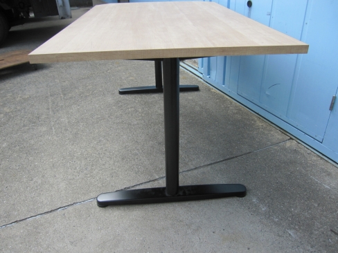 会議テーブル　チーク　1500ｘ900ｘ720　Ｔ字脚