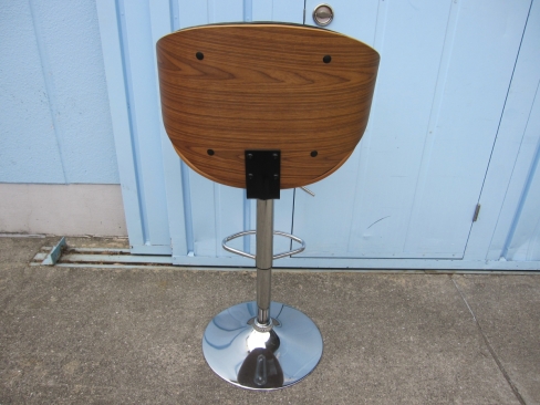 カウンターチェア　SH630～830　ブラック・背面木製　バーチェア