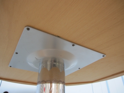 丸テーブル　木目チーク　φ900　H700