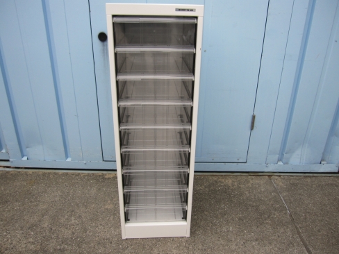 1列9段クリアケース　ホワイト　280ｘ340ｘ880