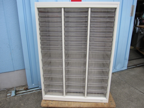 3列浅型9段深型6段クリアケース　天板付き　ホワイト　800ｘ400ｘ1120