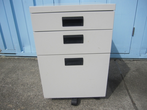 特価！　3段ワゴン　鍵無し　ホワイト　400ｘ550ｘ610