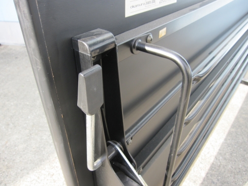 会議テーブル　スタックテーブル　幕板付き　1800ｘ600ｘ700　木目ダークブラウン