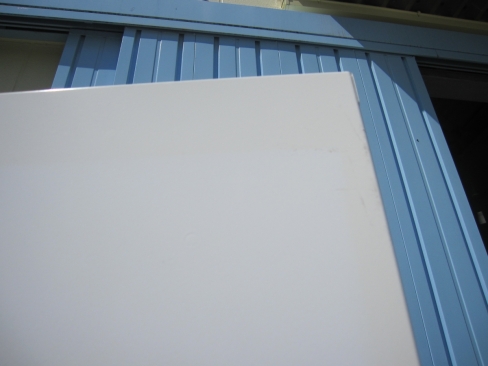 両開き書庫　ホワイト　鍵あり　日焼け跡あり　900ｘ400ｘ1850