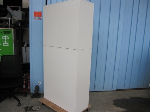 上下書庫セット　ホワイト　鍵あり　880ｘ380ｘ1850　生興製