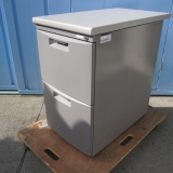 2段脇机 ホワイトグレー イトーキ製 鍵あり