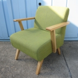 1人用ソファ グリーン 610x600x700xSH390