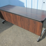 会議テーブル スタックテーブル 幕板付き 1800x600x700 木目ダークブラウン