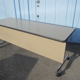 会議テーブル 1800x600x700 スタックテーブル 幕板あり アイボリー