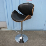 カウンターチェア SH630~830 ブラック・背面木製 バーチェア