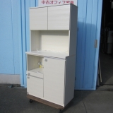 食器棚 オープンボード 900x450x1800 ホワイト木目 上下分割できます