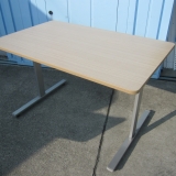 会議テーブル 1200x750x720 木目チーク イトーキ製 T字脚