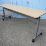 会議用テーブル チーク 1800x450x705 スタックテーブル