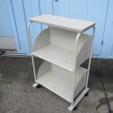 オープンワゴン ニューグレー 天板付き 移動式本立て 600x400x900