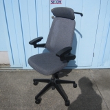 事務イス 肘あり ヘッドレスト付き グレー イトーキ製ノート KJ-177JE-T1T3