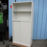 上下書庫セット ホワイト 鍵あり 880x380x1850 生興製